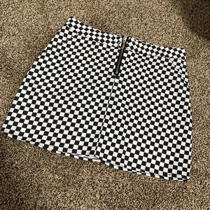 Checkered print skirt